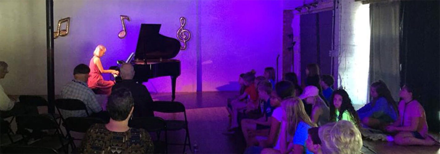 piano concert in a community center